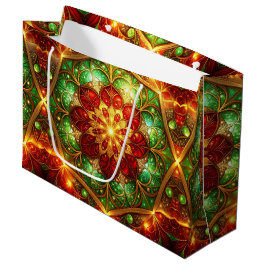 Sacola Para Presentes Grande Green Red Decorative Holiday Gift Bag