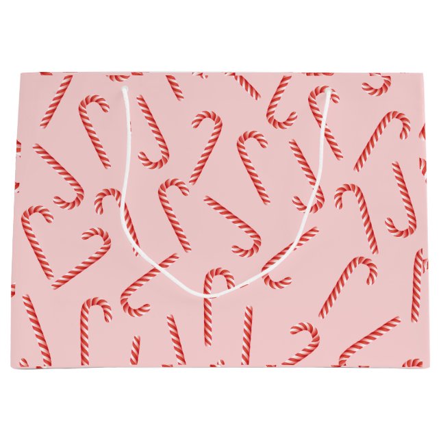 Sacola Para Presentes Grande Greve de Canas de Natal (Frente)