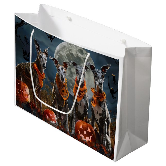 Sacola Para Presentes Grande Greyhound Halloween Spooky (Frente inclinada)