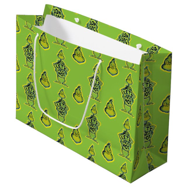 Sacola Para Presentes Grande Grinch Malicioso | Divertido Vamos Apenas Não Cota (Frente inclinada)