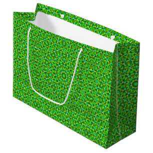 Sacola Para Presentes Grande Grünes Netz Kaleidoscope/Green Kaleidoscope Net