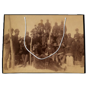 Sacola Para Presentes Grande Guerreiros de Buffalo: Cavalaria Negra Americana L