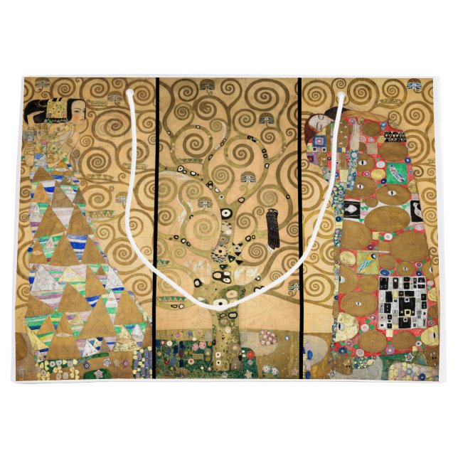 Sacola Para Presentes Grande Gustav Klimt - Árvore de Vida de Stoclet Frieze (Frente)