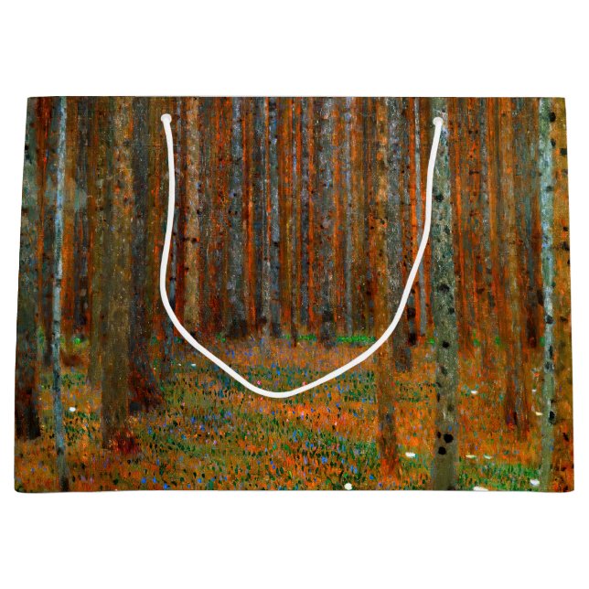 Sacola Para Presentes Grande Gustav Klimt - Floresta dos Pinheiros de Tannenwal (Frente)