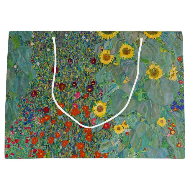 Sacola Para Presentes Grande Gustav Klimt - Jardim do País com Girassóis (Frente)