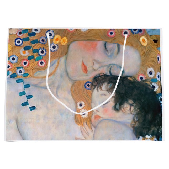 Sacola Para Presentes Grande Gustav Klimt - Mãe e Filho (Frente)