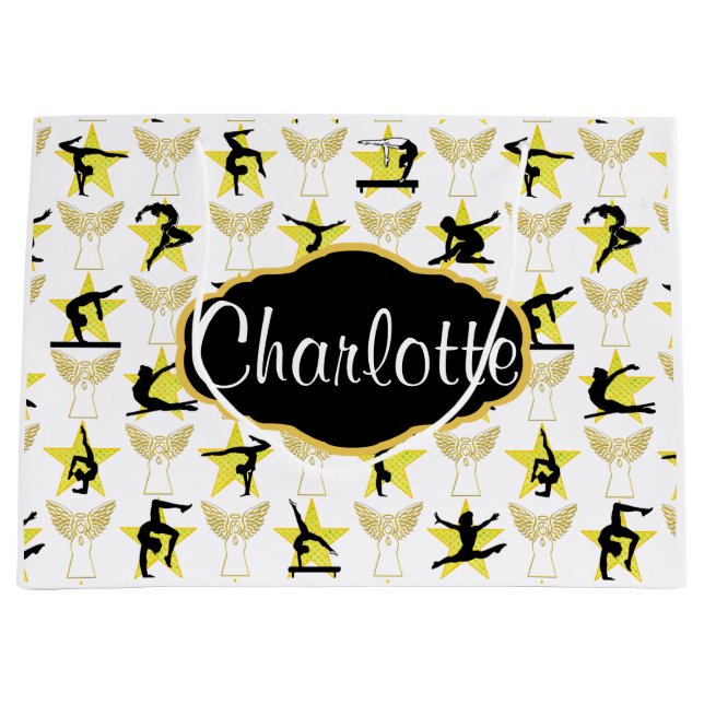 SACOLA PARA PRESENTES GRANDE GYMNASTICS ANGEL PERSONALIZADO GIFT BAG (Frente)