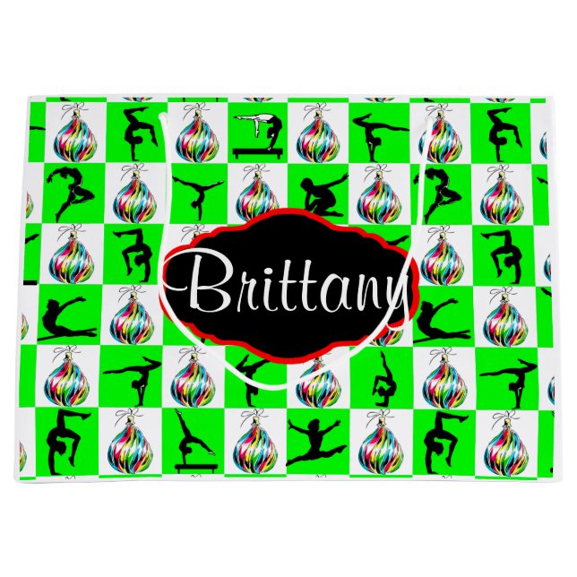 SACOLA PARA PRESENTES GRANDE GYMNASTICS CHRISTMAS GIFT BAG (Frente)