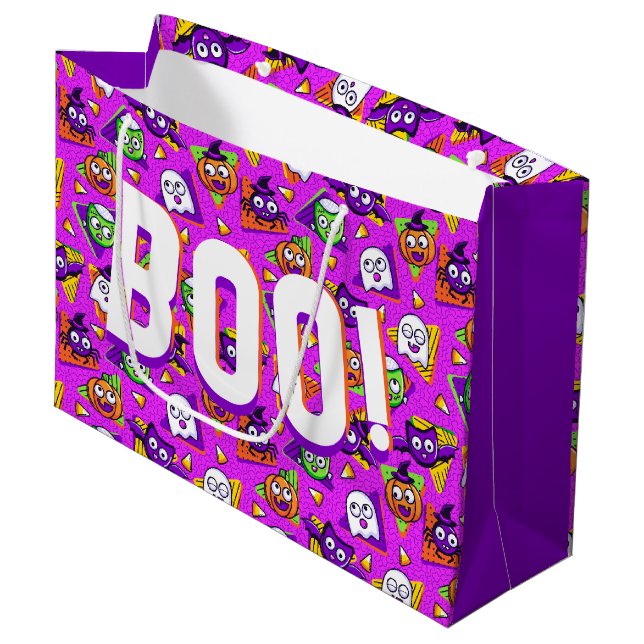 Sacola Para Presentes Grande Halloween Cute Character BOO Gift Bag (Frente inclinada)