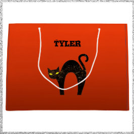 Sacola Para Presentes Grande Halloween de Gato Negro Assustador