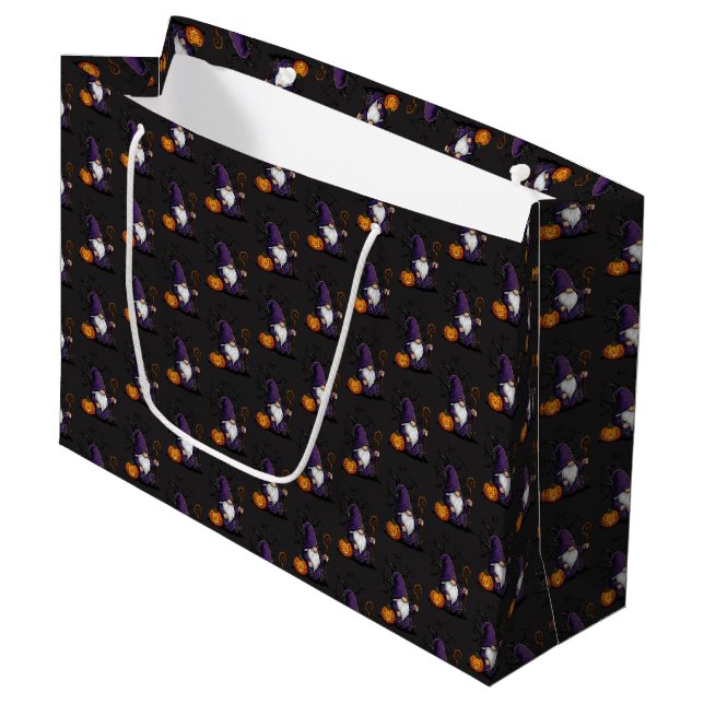 Sacola Para Presentes Grande Halloween Gnome Gift Bag (Frente inclinada)