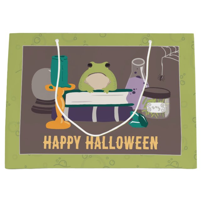 Sacola Para Presentes Grande Halloween - Ingredientes da Espelha das Bruxas (Frente)