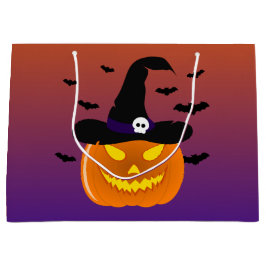 Sacola Para Presentes Grande Halloween Pumpkin Jack o’ Lantern Withat