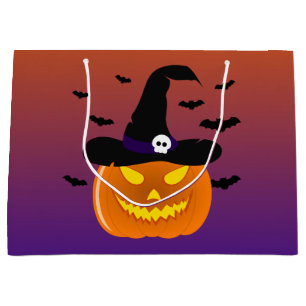 Sacola Para Presentes Grande Halloween Pumpkin Jack o’ Lantern Withat