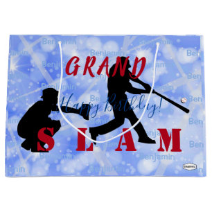 Sacola Para Presentes Grande HAMbWG do Tema de Baseball Bift Bag GRAND SLAM