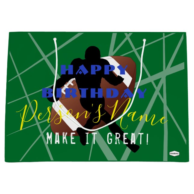 Sacola Para Presentes Grande HAMbyWG da Bag do jogador de FOTBALL (Frente)