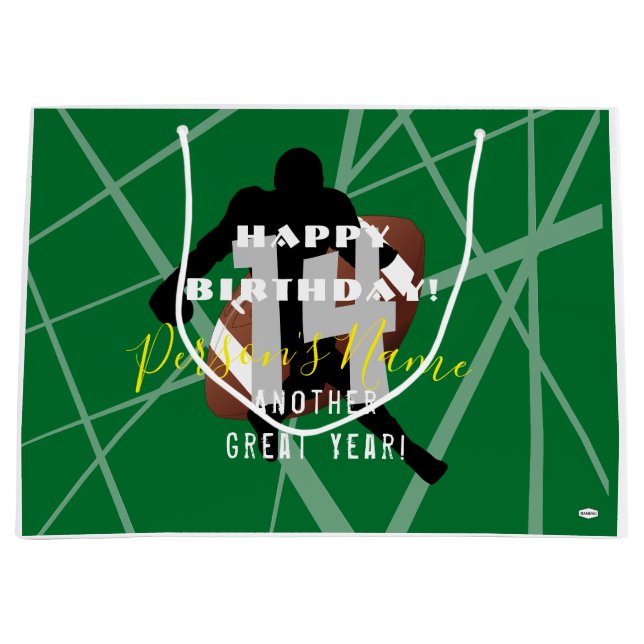 Sacola Para Presentes Grande HAMbyWG da Bag do Tema FOTBALL (Frente)