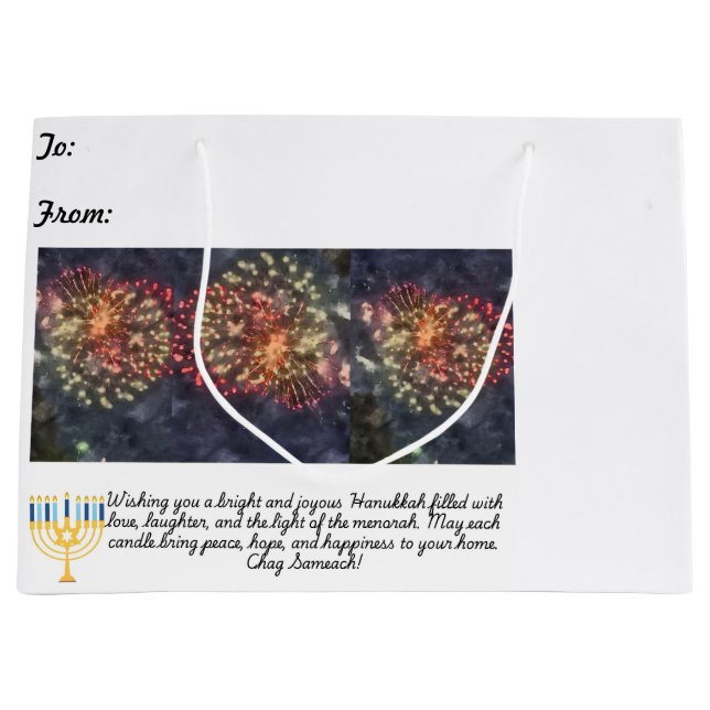 Sacola Para Presentes Grande Hanukkah (Frente)