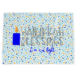 Sacola Para Presentes Grande Hanukkah Blessings