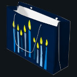 Sacola Para Presentes Grande Hanukkah Candles<br><div class="desc">Esta design é linda e brilhante e te enche até a borda com espírito de feriado de Chanucá</div>