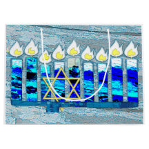Hanukkah Candles com Estrela Dourada de David