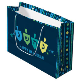 Sacola Para Presentes Grande Hanukkah Dreidel Party Gift Bag