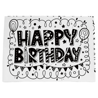 Sacola Para Presentes Grande Happy Birthday Gift Bag