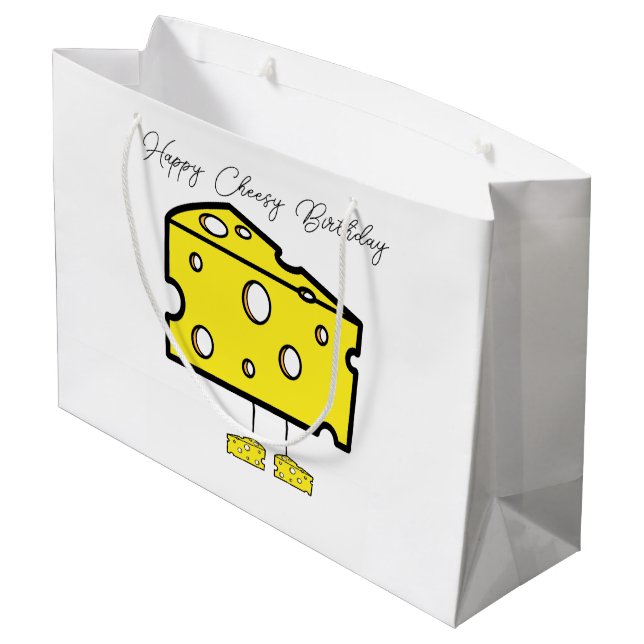 Sacola Para Presentes Grande Happy Birthday Gift Bag Cheesy Birthday (Verso inclinado)