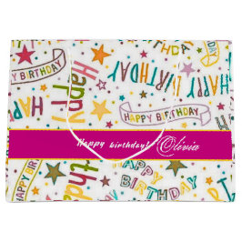 Sacola Para Presentes Grande Happy Birthday Pattern Custom Gift Bag