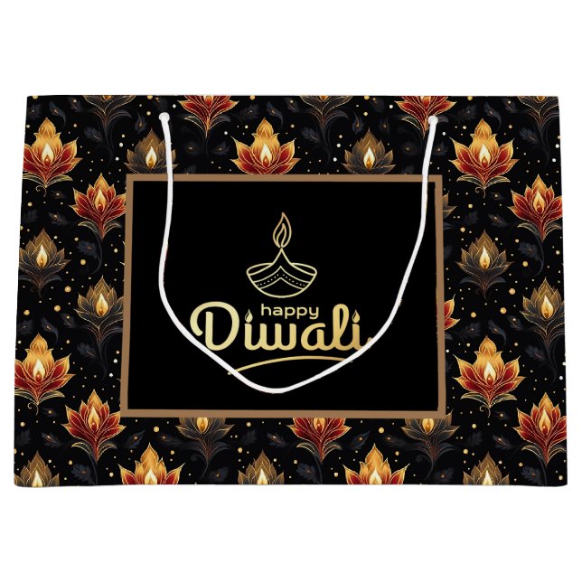 Sacola Para Presentes Grande Happy Diwali (Frente)