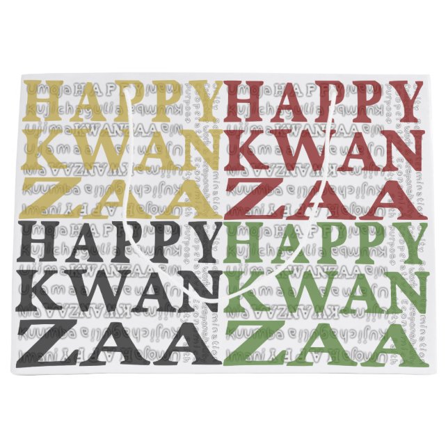 Sacola Para Presentes Grande Happy Kwanzaa (Frente)