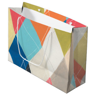 Sacola Para Presentes Grande Harlequin Hopscotch - Padrão de Argyle