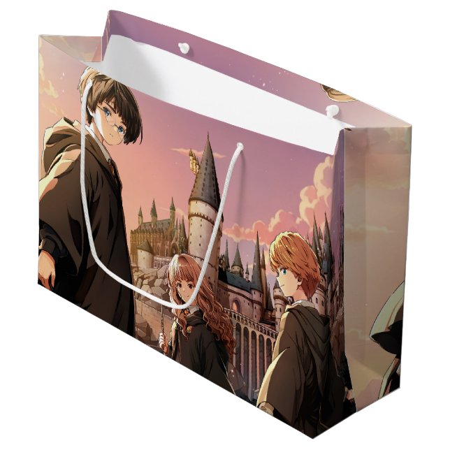 Sacola Para Presentes Grande HARRY POTTER™ Hermione & Ron HOGWARTS™ Cena de Ani (Frente inclinada)