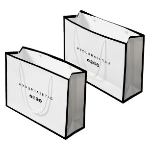 Sacola Para Presentes Grande Hashtag   Negócios Modernos de Mídia Social