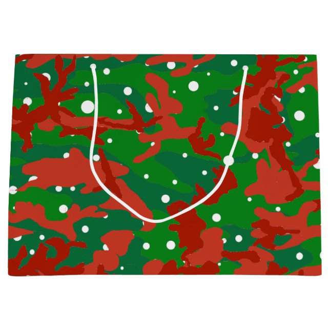 Sacola Para Presentes Grande Haus Da Camuflagem De Camo Xmas (Frente)