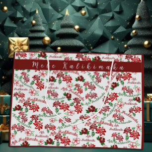 Sacola Para Presentes Grande Havaiano Hibiscus Mele Kalikimaka Gift Bag