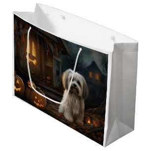 Sacola Para Presentes Grande Havanês Halloween Assustador