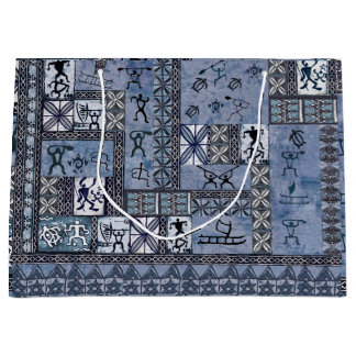 Sacola Para Presentes Grande Hawaiian Paddleman Petroglyph Tapa Gift Bag