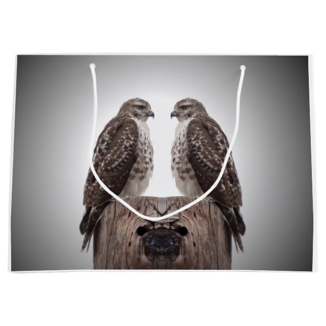 Sacola Para Presentes Grande Hawks em um posto (Frente)