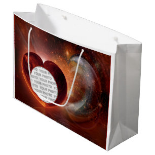 Sacola Para Presentes Grande Heart Frame HOT LOVE + sua foto e ideias
