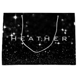 Sacola Para Presentes Grande Heather Black White White Glitter Favor Gift Spark