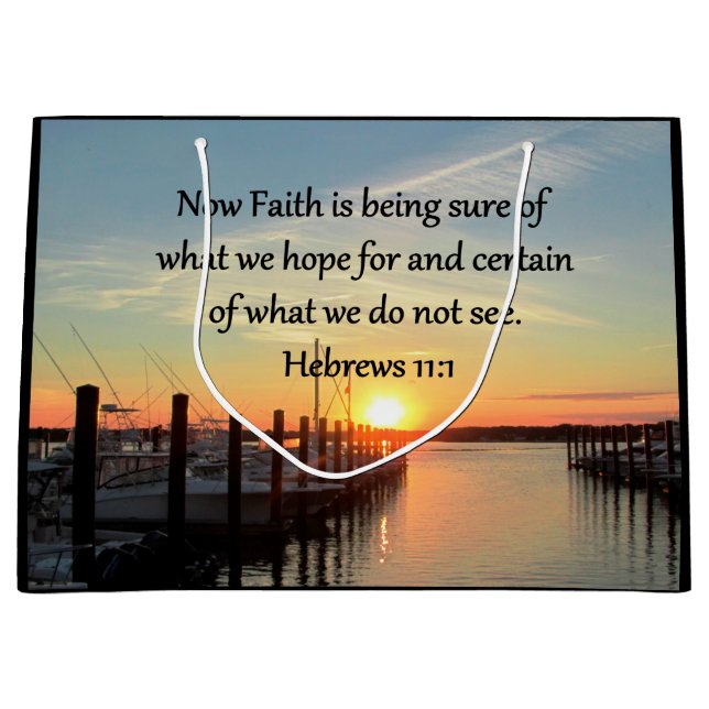 SACOLA PARA PRESENTES GRANDE HEBREWS 11:11 SUNSET DESIGN (Frente)