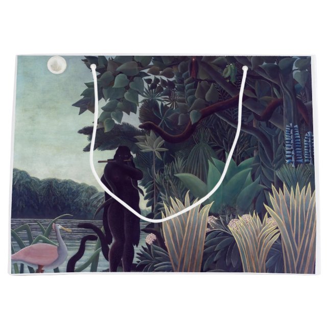 Sacola Para Presentes Grande Henri Rousseau - A Cobra Charmer (Frente)