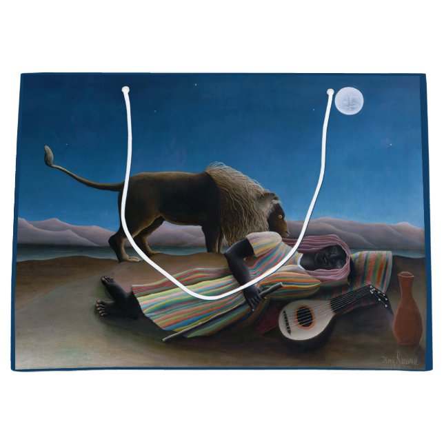 Sacola Para Presentes Grande Henri Rousseau - O Cigano Dormente (Frente)