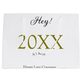 Sacola Para Presentes Grande Hey it's new year add year gold black simple. Mini