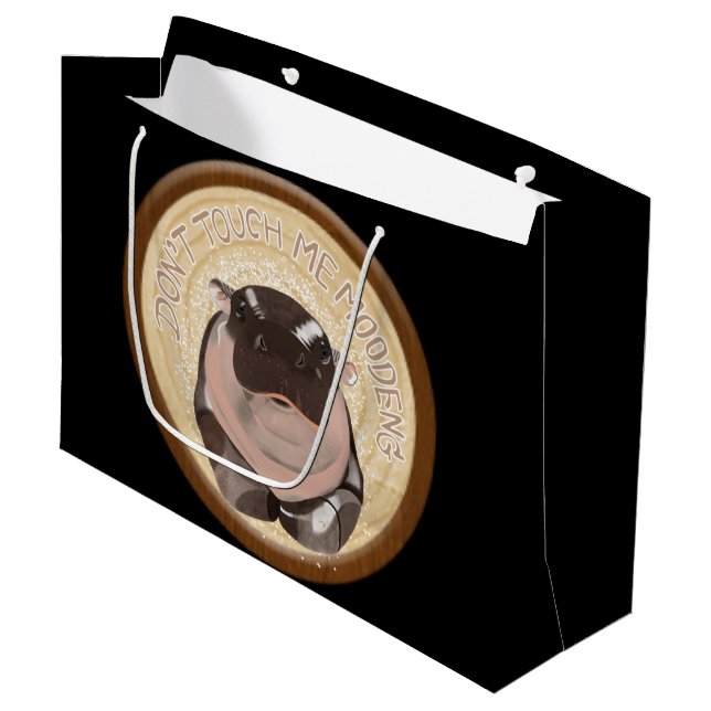 Sacola Para Presentes Grande Hipopótamo Moo Deng (Frente inclinada)