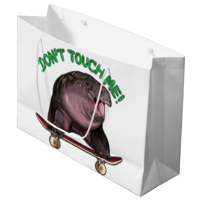 Sacola Para Presentes Grande Hipopótamo Moo Deng (Frente inclinada)