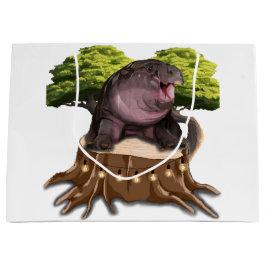 Sacola Para Presentes Grande Hipopótamo Moo Deng