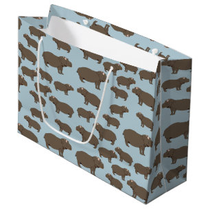 Sacola Para Presentes Grande Hippopotamus Hippo Pattern