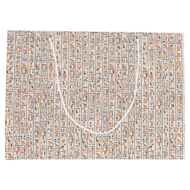 Sacola Para Presentes Grande histórico do padrão antigo de hieróglifos egypt (Verso)